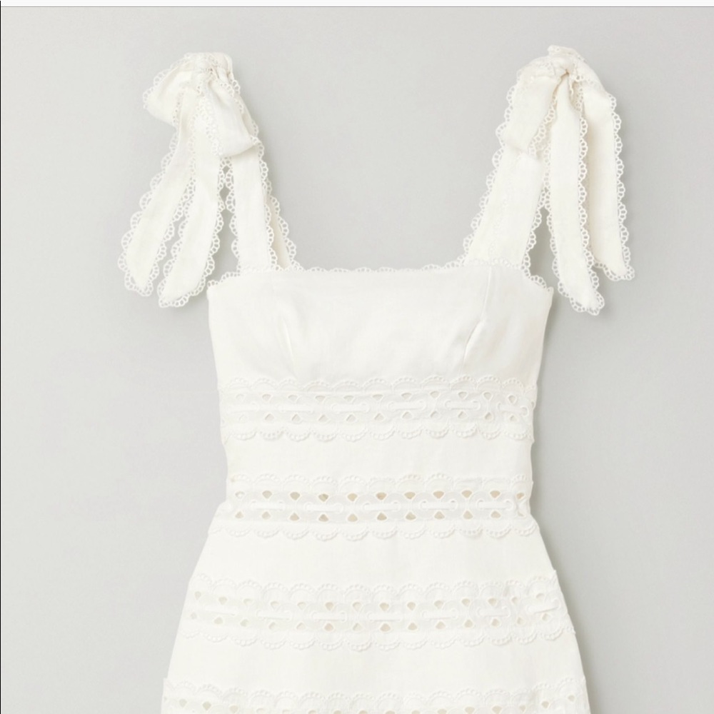 Kirra🌸Shoulder Style Mini Dress in Ivory - Picture 9 of 11